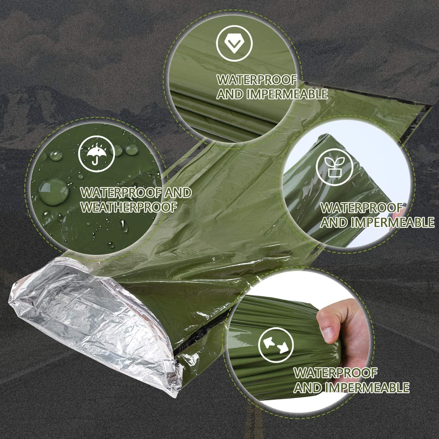 Ultimate Emergency Sleeping Bag & Survival Bivy Sack - Lightweight, Portable, and Essential Gear for Hiking, Camping, and Disaster Preparedness