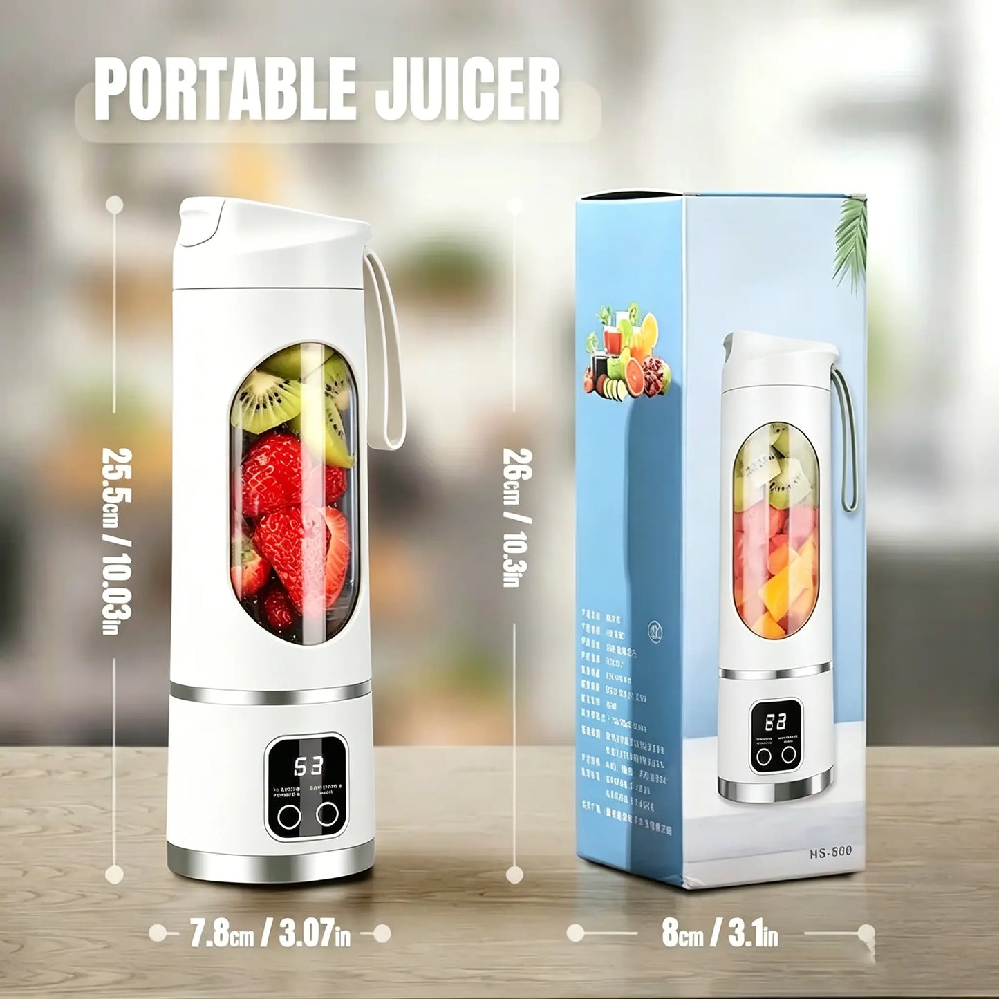 Unleash Your Blending Potential with Our Portable 15.22 Oz USB Rechargeable Blender - Perfect for Smoothies & Juices!