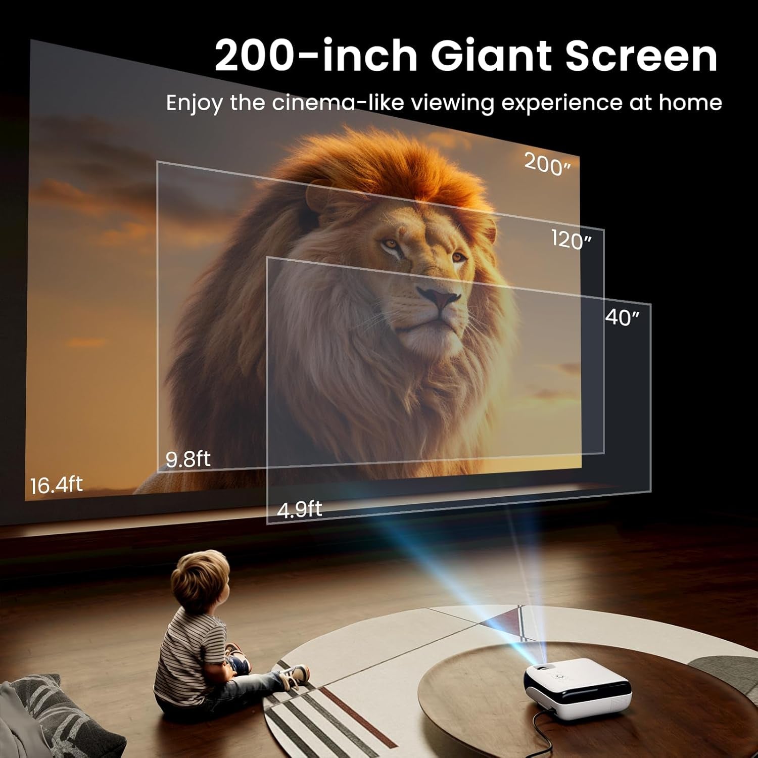 Native 1080P Outdoor Smart Projector-Standard | Native 1080P • Mini & Portable • Easy Setup • Built-In Speaker • Indoor & Outdoor • Phone, Laptop & PS5 Compatible