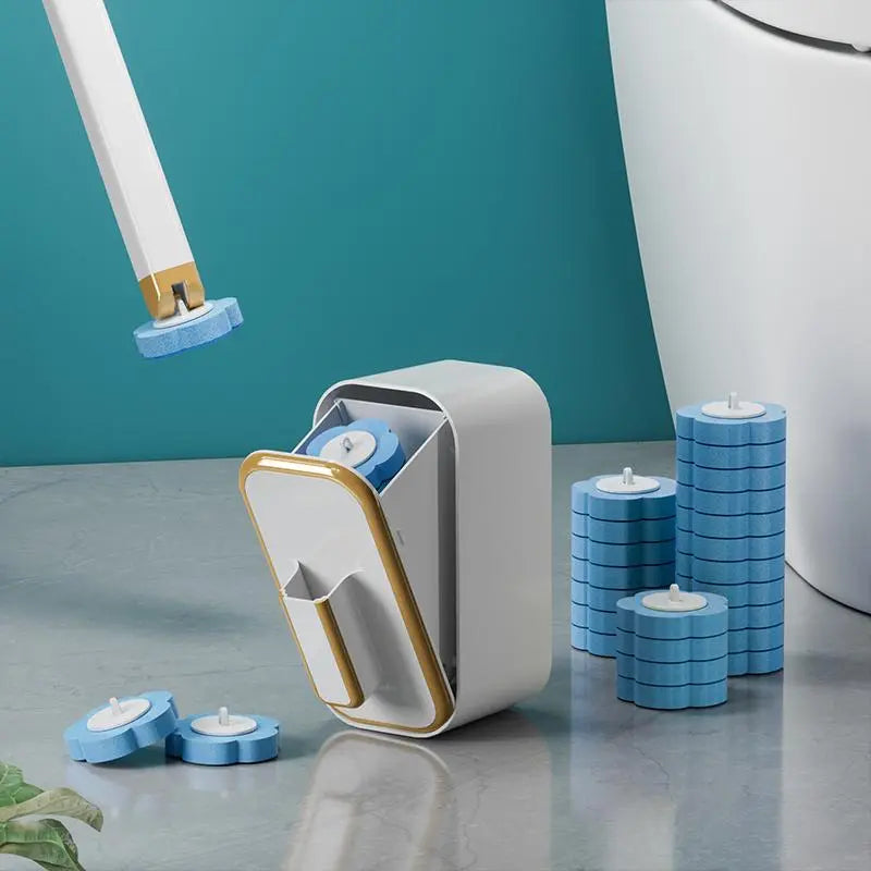 Wall Mounted Toilet Brush Set, 1 Set Toilet Bowl Brush and Holder with 24/48/72Pcs Disposable Replacement Brush Head, Toilet Scrubber Brush, Bathroom Cleaning Tool, House Cleaning Tools, Toilet Cleaning System