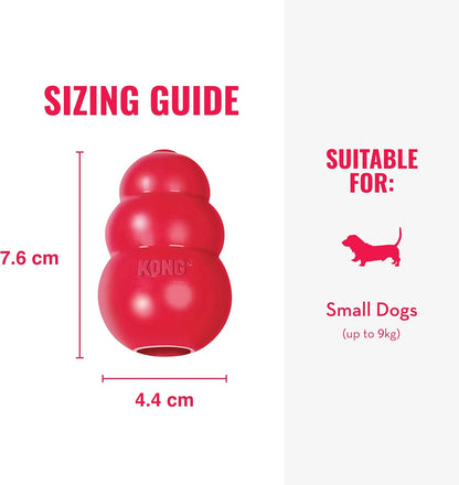 Classic Stuffable Dog Toy - Fetch & Chew Toy for Dogs - Treat-Filling Capabilities & Erratic Bounce for Extended Play Time - Durable Natural Rubber Material - for Small Dogs (Pack of 2)