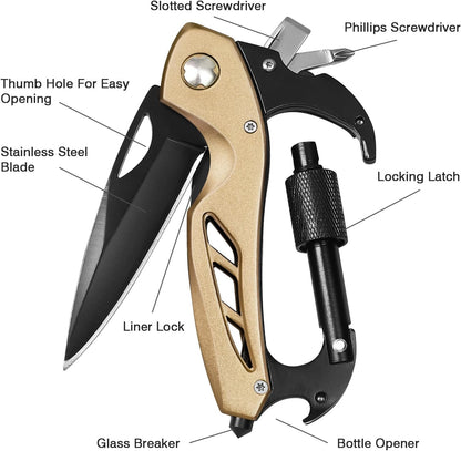 Multitool Knife, Gift for Men (Gold)