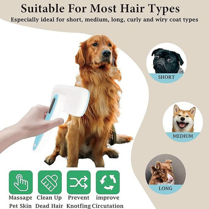 Dog Brush-Self Cleaning Dog and Cat Hair Brush, Deshedding Comb Long and Short