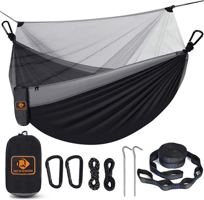 Ultimate Camping Hammock with Insect Net - Portable Double Hammock Set with Tree Straps & Heavy-Duty Hooks for Outdoor Adventures