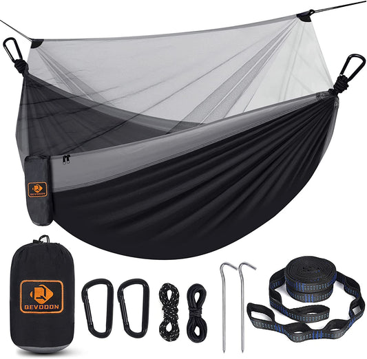 Ultimate Camping Hammock with Insect Net - Portable Double Hammock Set with Tree Straps & Heavy-Duty Hooks for Outdoor Adventures