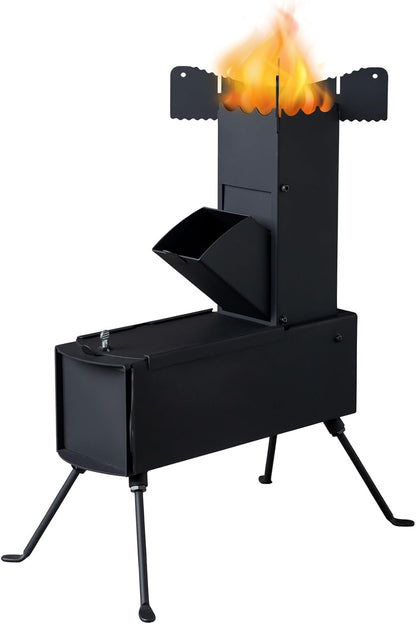 Ultimate Portable Camping Rocket Stove - Wood Burning Tent Heater for Outdoor Cooking & BBQ Adventures