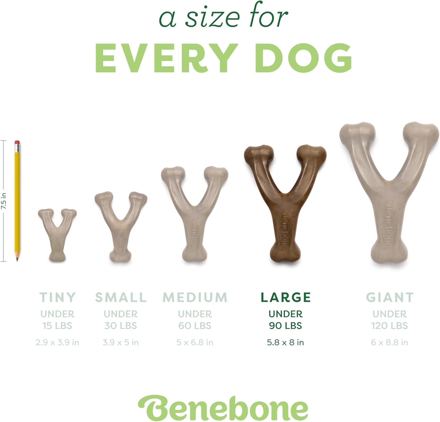 2-Pack Wishbone Chew Toy for Aggressive Chewers, Real Bacon, Large