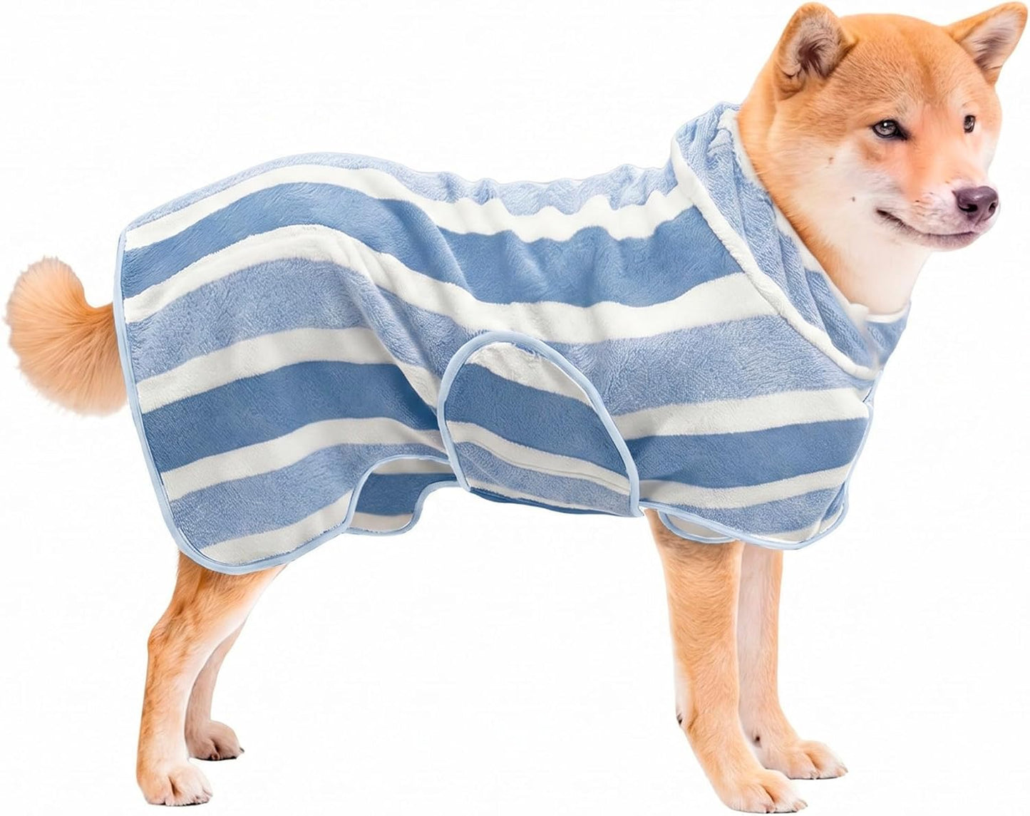 Fast-Drying Red Dog Bathrobe - Super Absorbent & Adjustable Towel for Cozy Post-Bath Comfort