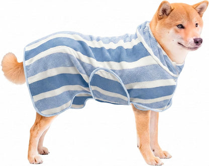 Fast-Drying Red Dog Bathrobe - Super Absorbent & Adjustable Towel for Cozy Post-Bath Comfort
