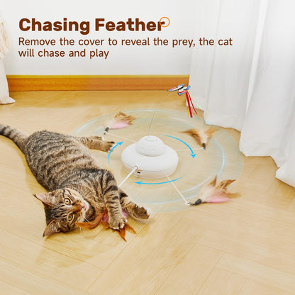 Cat Toys Chargeable, 3In1 Hide and Seek for Kittens, Interactive Automatic Play, Fluttering Butterfly, Moving Wand Feather, Indoor Kitty Exercise 22.8 Inch Cover for All Breeds | Automatic Play, Fluttering Butterfly, Moving Wand Feather, Indoor Kitten Exercise 22.8 Inch Cover for All Breeds