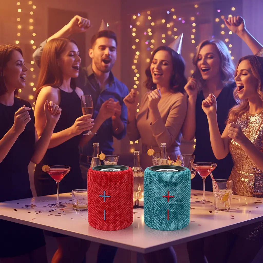 TWINS Portable Bluetooth Speaker with Magnetic 2-In-1 Design IPX4 Water Resistant 10H Playtime TWS Pairing BT5.3 FM Radio for Home Party Outdoor Beach Audio Stereo 20W Subwoofer Dophin Audio