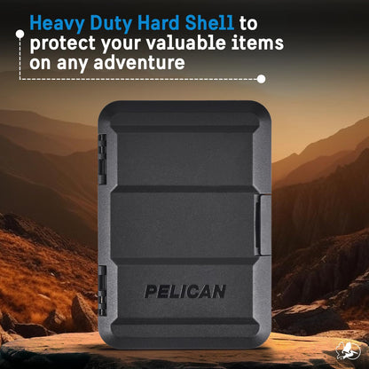Pelican Magsafe Wallet for Iphone - Slim Magnetic Phone Wallet - Black | Heavy Duty MIL-STD Snap-On Magnetic Card Holder - Detachable Hard Magsafe Wallet for Iphone 17 Pro Max/16/15/14/13/Pixel 10