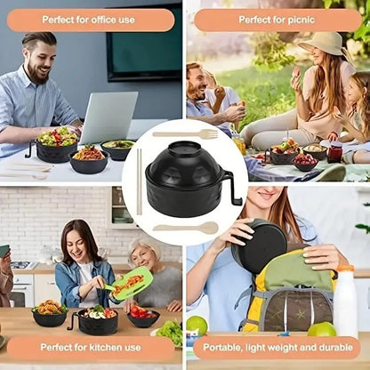 Ramen Bowl Set, Plastic Bowls with Lids, 1/2-Pack Geometric Microwave-Safe Instant Noodle Bowl with Lid and Tableware Kit, Durable Lunch Box for Students #GLOBAL PICKS