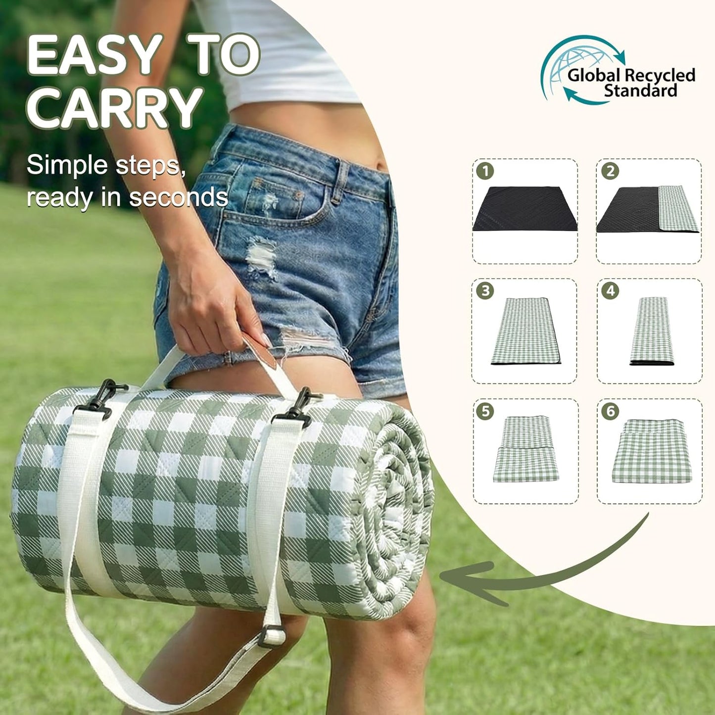 Waterproof Picnic Blanket Outdoor Camping Beach Mat outside Rug Tent Floor Carpet Extra Large Foldable Sandproof Car Essential Roadtrip Gadget Rv Accessories Glamping Gear Must Haves Hiking Stuff Gift