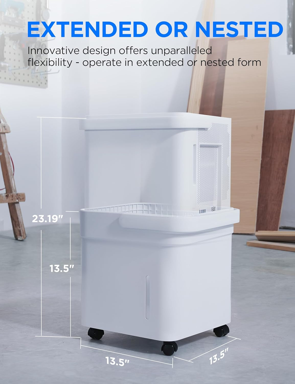Midea Cube 20 Pint Dehumidifier for Basement, up to 1,500 Sq. Ft. Dehumidifier with Drain Hose, ENERGY STAR Certificated, Smart Control, Compatible with Alexa, White