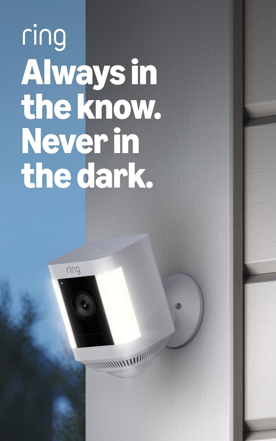Spotlight Cam Plus, Battery, Home or Business Security with HD Video, Two-Way Talk, Color Night Vision, and Security Siren, White