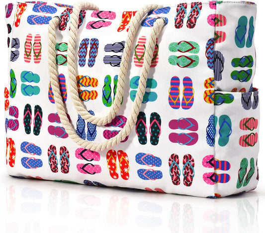Beach Bags for Women Large Waterproof Beach Tote Bag Zipper Beach Bags Waterproof Sandproof Swim Pool Bag Large Tote