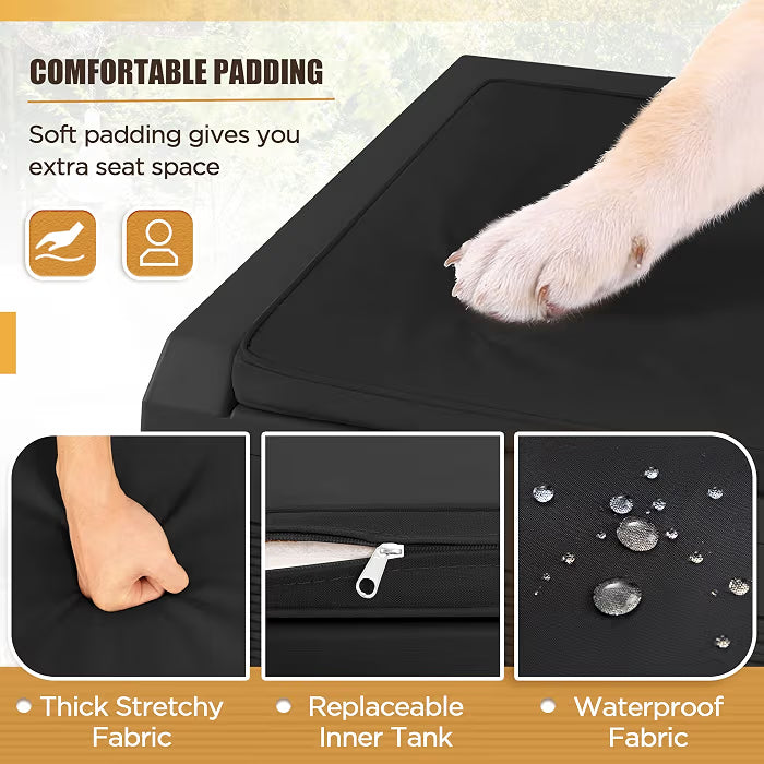 100 Gallon Resin Waterproof Outdoor Storage Box with Cushion | Large Resin Deck Box Indoor Lockable Storage Container for Patio Furniture Garden Pool Cushions