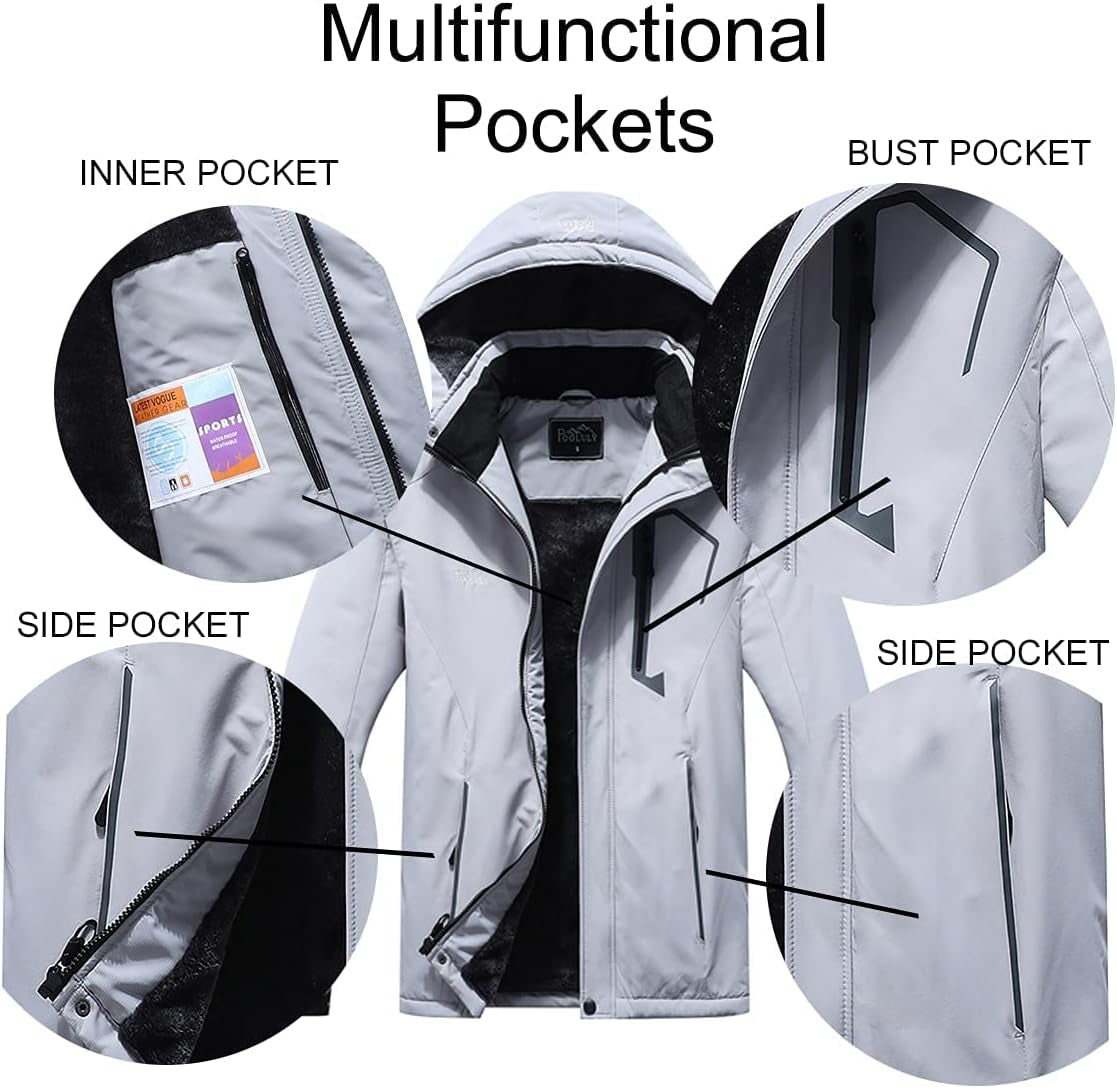 Stay Warm and Stylish This Winter with Our Men's Waterproof Ski Jacket - Perfect for Snowboarding and Outdoor Adventures