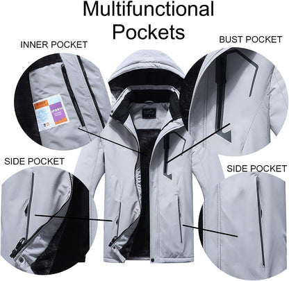 Stay Warm and Stylish This Winter with Our Men's Waterproof Ski Jacket - Perfect for Snowboarding and Outdoor Adventures