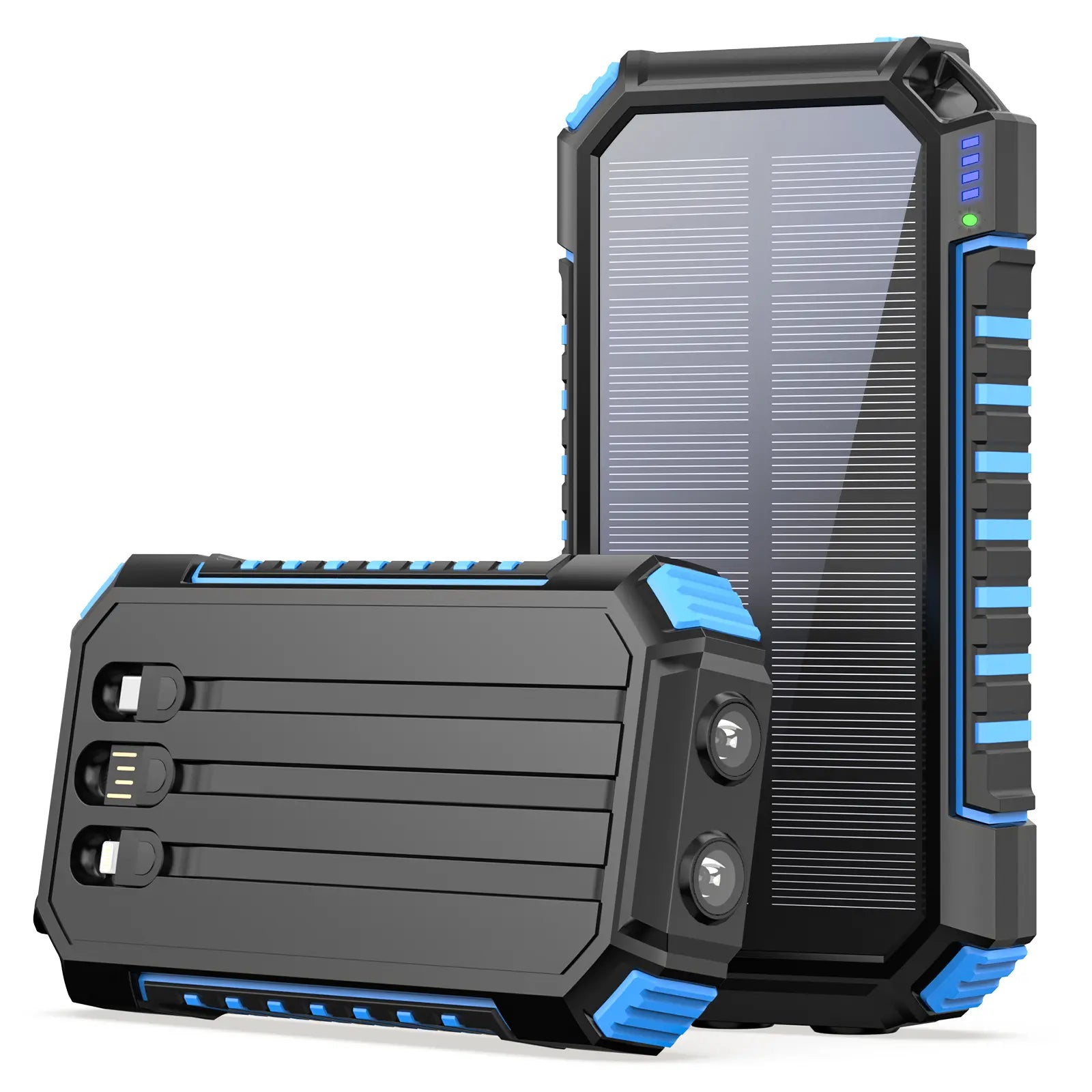 【Gift for Mom】Solar Charger Power Bank - 27000Mah Portable Phone Charger with Built-In USB Cables 3.0A Fast Charge Battery Pack, 5 Outputs & 2 Inputs for Smartphone, Tablet