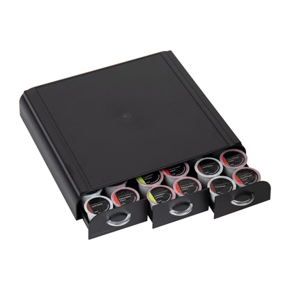 Single Serve Coffee Pod Organizer with 3 Drawers, 36 Pod Capacity, Black