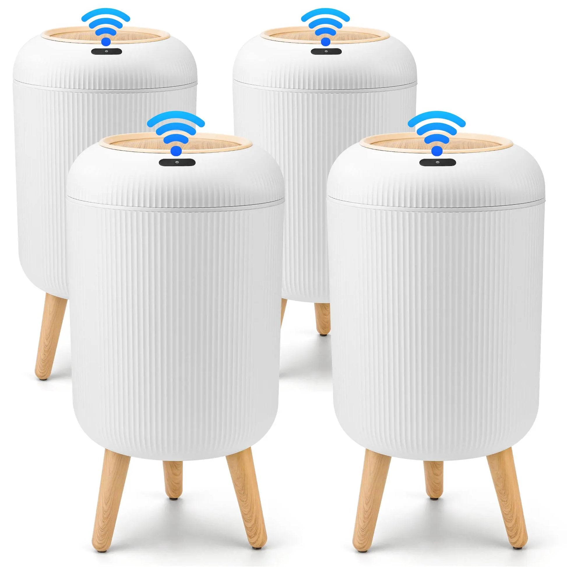 Pukomc Smart Induction Waterproof Trash Can for Bathroom, Bedroom, Office Nordic Style, Household Items Saving Space Motion Sensor Multifunctional Home Goods Environmentally Friendly Automatic Summerwins,Dorm Essentials,Home Essentials Homeessentials