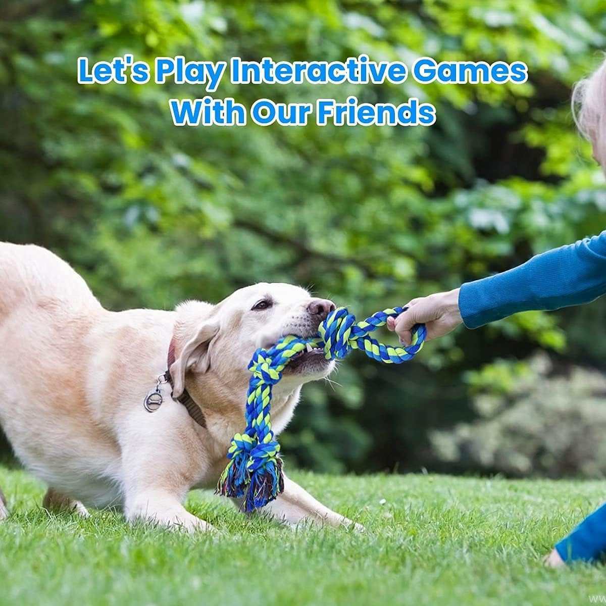 Heavy Duty Dog Rope Toys for Large Breed Aggressive Chewers, 2 Pack Indestructible Teeth Cleaning Tug of War Toy