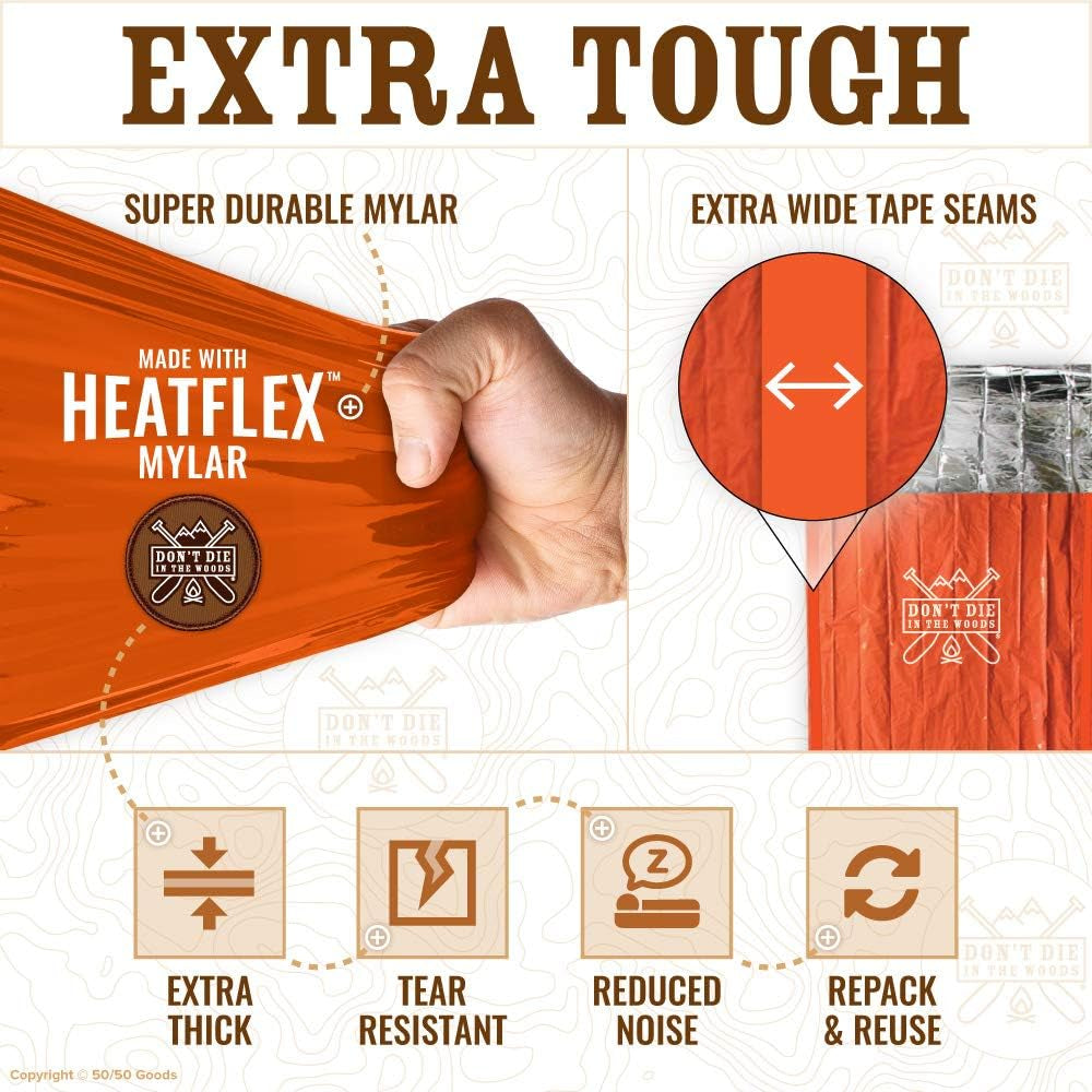 Stay Warm and Safe with Our Ultimate Emergency Sleeping Bag - Extra Thick Thermal Mylar with Hood for All-Season Camping and Hiking