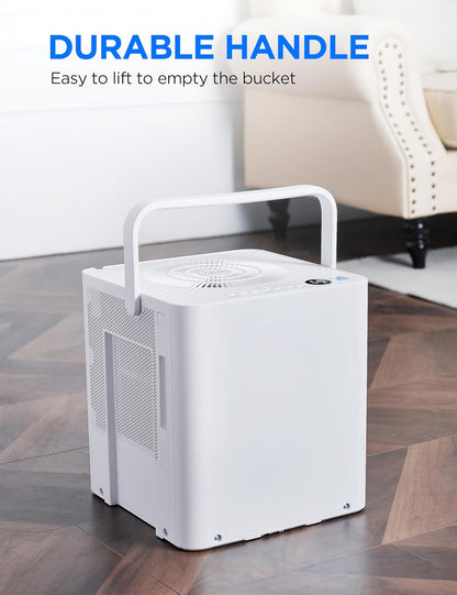 Midea Cube 50 Pint Dehumidifier for Basement and Rooms at Home for up to 4,500 Sq. Ft., Built-In Pump, Drain Hose Included, Smart Control, Compatible with Alexa (White)