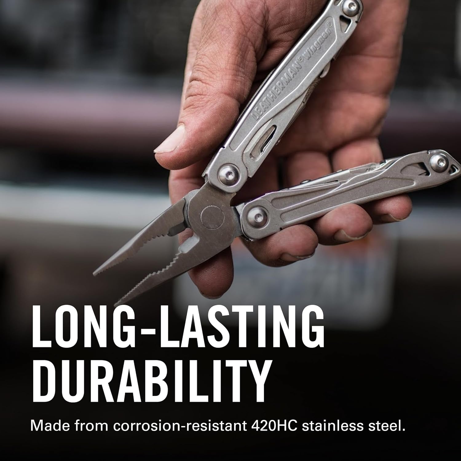 LEATHERMAN, Wingman Multitool with Spring-Action Pliers and Scissors, Stainless Steel