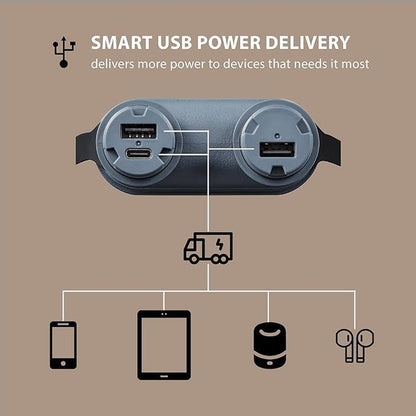 ELECOM NESTOUT Rugged Power Bank, 15000Mah Outdoor Charger, 32W USB C Fast Charging PD, Waterproof IP67, Heavy Duty Shockproof, Tactical Battery Pack for Iphone Tablet Hiking Camping Survival (Gray)