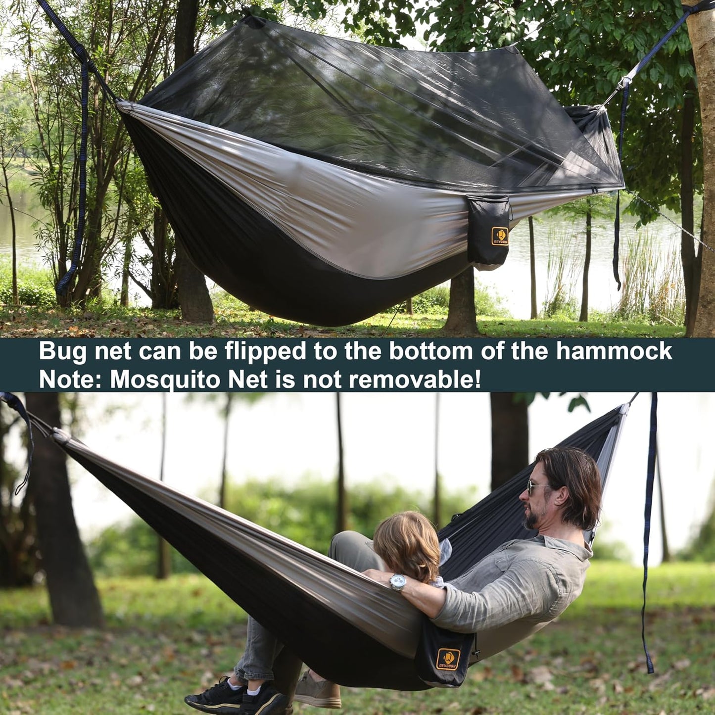 Ultimate Camping Hammock with Insect Net - Portable Double Hammock Set with Tree Straps & Heavy-Duty Hooks for Outdoor Adventures