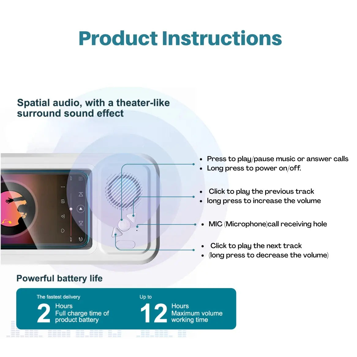 Mobile Phone Waterproof Box with Bluetooth Speaker, 360° Rotating Touch Screen Shower Phone Holder, Phone Mount Holder, Multifunctional Phone Stand, Waterproof Cellphone Stand for Bathroom, Kitchen, Sink and Swimming Pool #GLOBAL PICKS