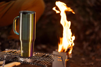 Beast 50 Oz Tumbler with Handle Stainless Steel Vacuum Insulated Coffee Ice Cup Double Wall Travel Flask (Rainbow)