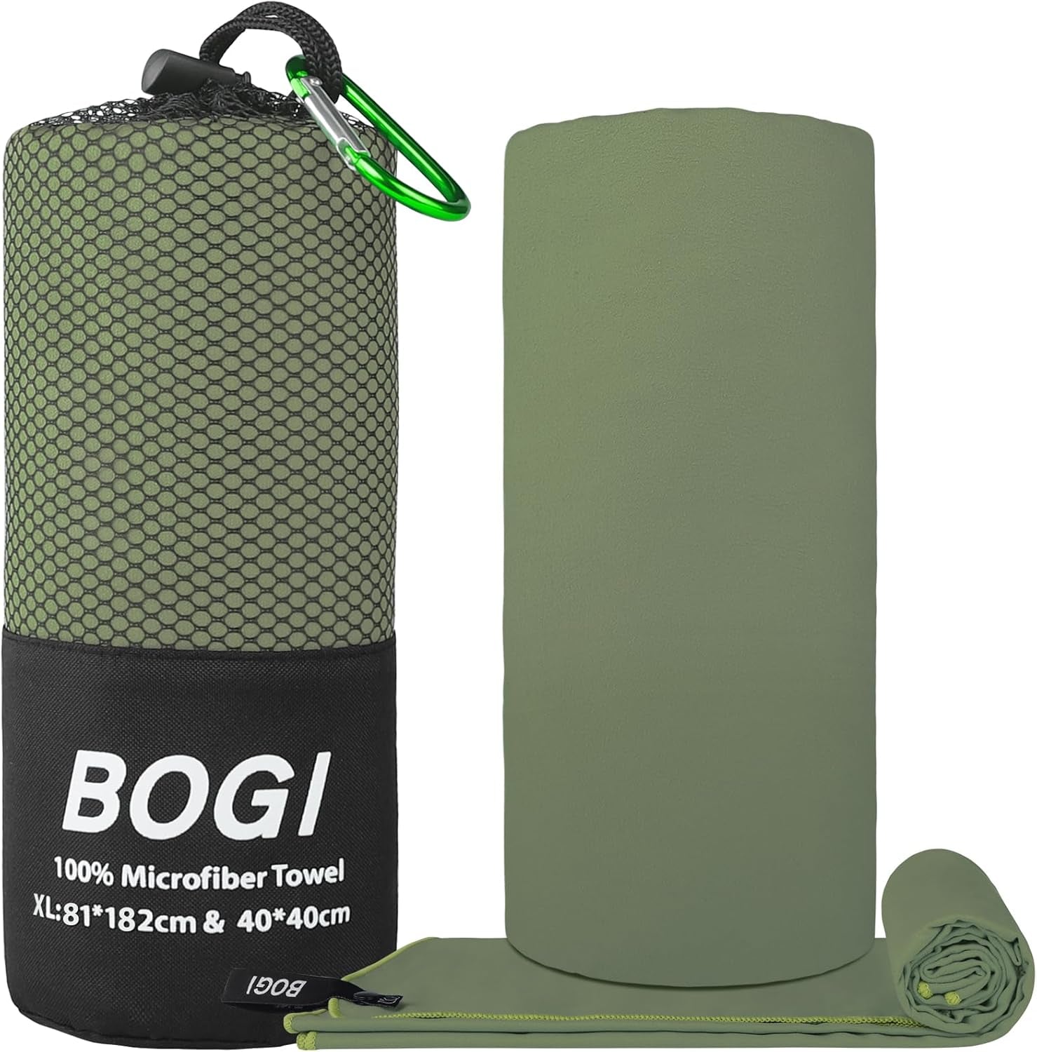 Microfiber Travel Sports Towel-Quick Dry Travel Towel,Soft Lightweight Absorbent Compact for Camping Gym Beach Bath Yoga Swimming Backpacking (Xl:72''X32''+16''X16''-Agreen)