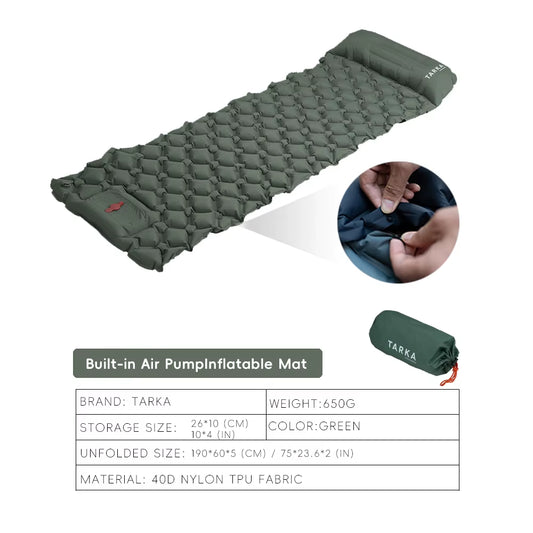 Ultimate Inflatable Camping Mat with Built-in Pillow - Perfect for Outdoor Adventures and Travel