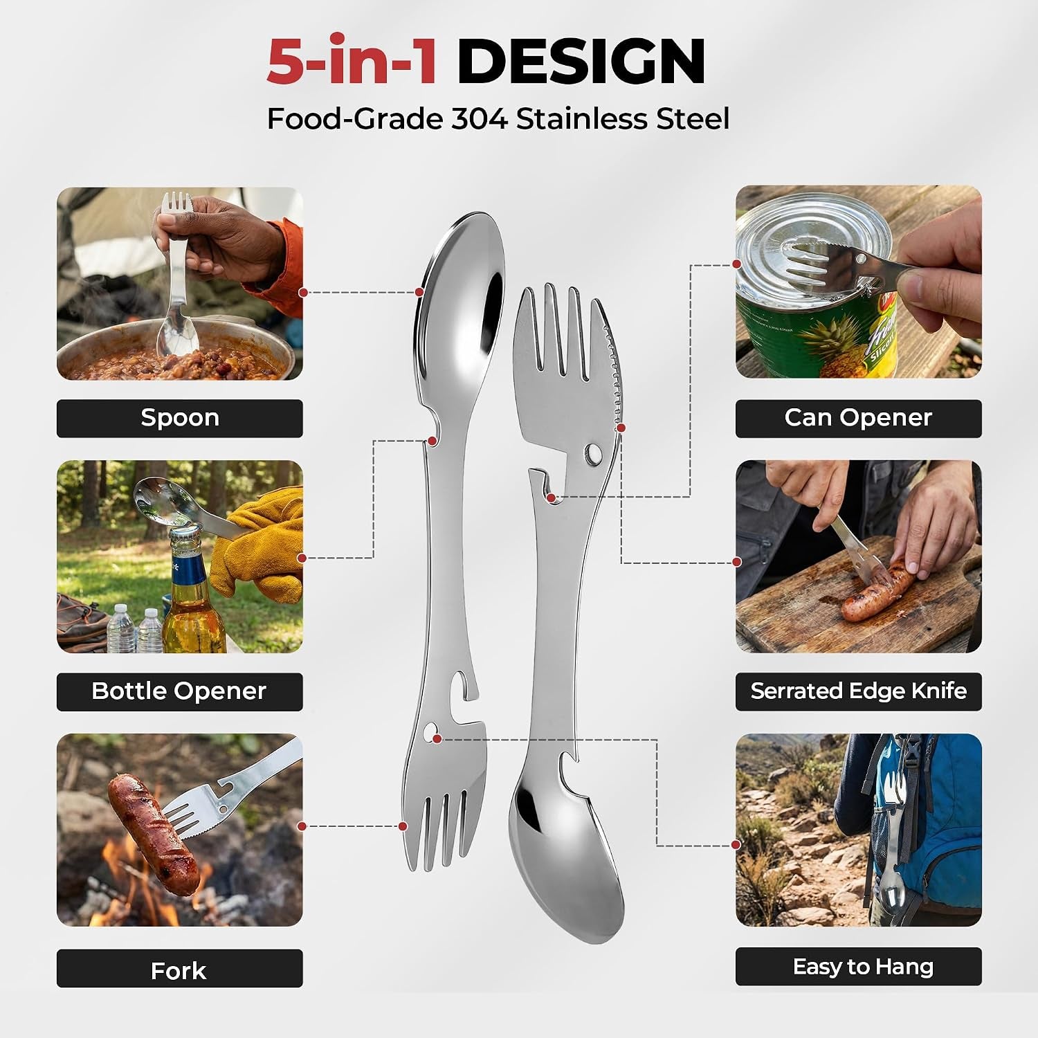 9-Piece Camping Cookware Set with Non-Stick Pots & 3200W Stove | All-In-One Nested Set with 0.35L Pan, 1L Pot, Stove, Igniter, Magnetic Stand & 5-In-1 Spork