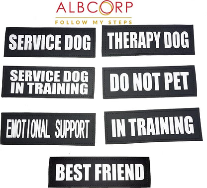 Reflective Do Not Pet Patches with Hook Backing for Service Animal Vests/Harnesses Medium (5 X 1.5) Inch