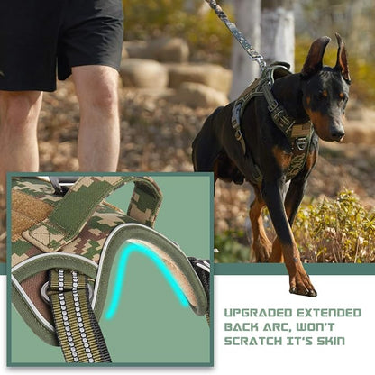 Tactical Dog Harness for Medium Dogs No Pull, Famous TIK Tok No Pull Dog Harness, Fit Smart Reflective Pet Walking Harness for Training, Adjustable Dog Vest Harness with Handle Green M
