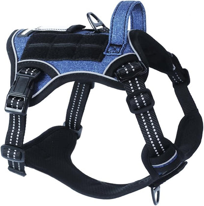 Tactical Dog Harness for Medium Dogs No Pull, Famous TIK Tok No Pull Dog Harness, Fit Smart Reflective Pet Walking Harness for Training, Adjustable Dog Vest Harness with Handle Green M