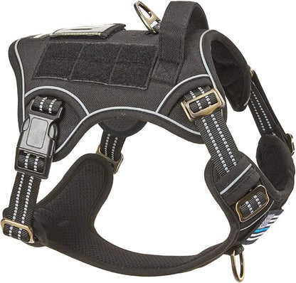 Tactical Dog Harness for Medium Dogs No Pull, Famous TIK Tok No Pull Dog Harness, Fit Smart Reflective Pet Walking Harness for Training, Adjustable Dog Vest Harness with Handle Green M