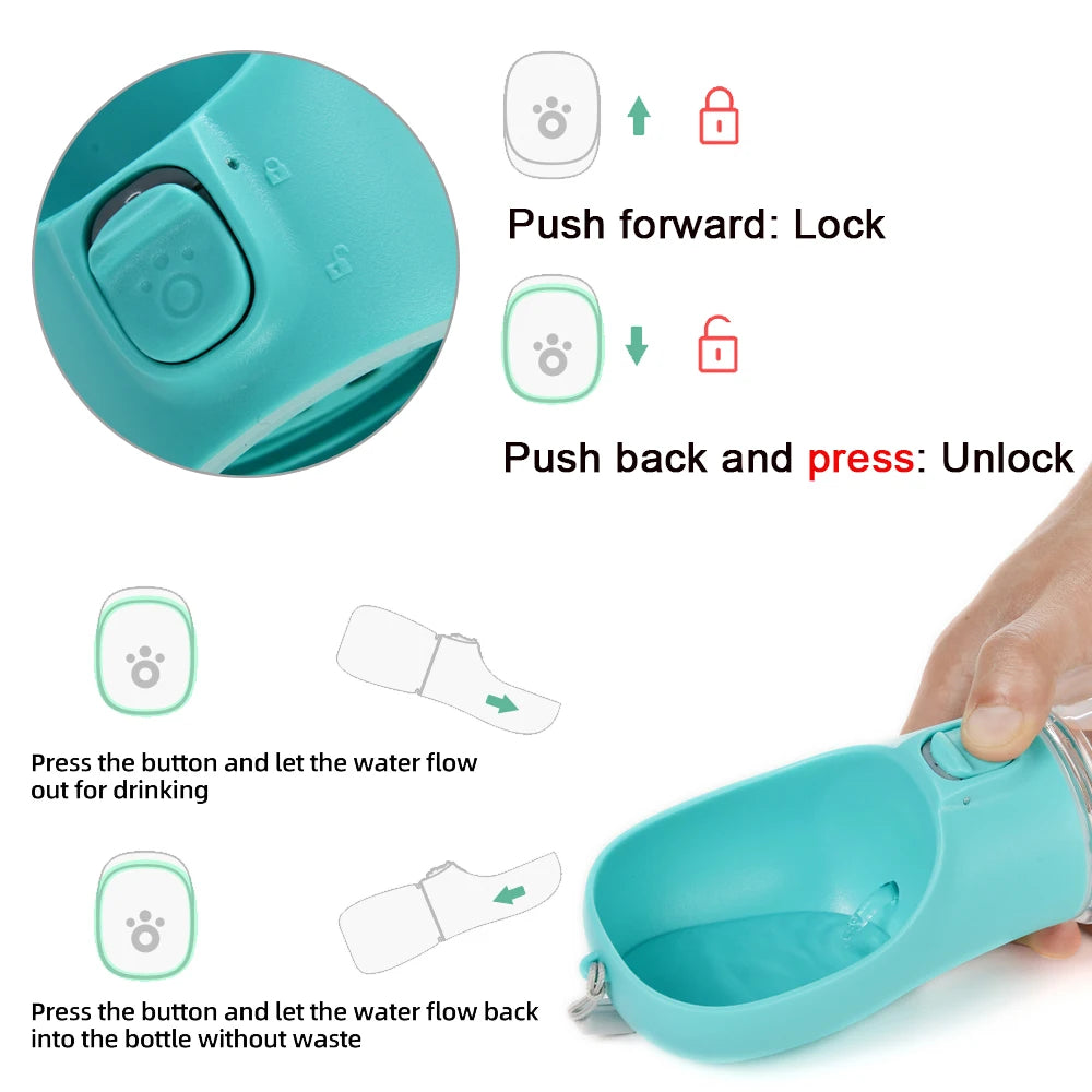 Portable Dog Water Bottle For Small Large Dogs Cat Outdoor Leakproof Walking Drinking Bowls Chihuahua French Bulldog Supplies