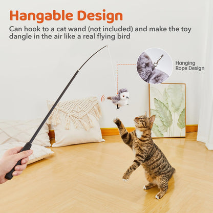Cat Toys Flapping Bird (No Flying), Lifelike Sandpiper Chirp Tweet, Rechargeable Touch Activated Kitten Toy Interactive Cat Exercise Toys for All Breeds Cat Kicker Catnip Toys 4.0" | Lifelike Sandpiper Chirp, Touch Activated, Rechargeable Kitten Kitty Exercise Catnip Kicker for All Breeds 4.0 Inches