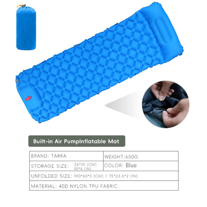 Ultimate Inflatable Camping Mat with Built-in Pillow - Perfect for Outdoor Adventures and Travel