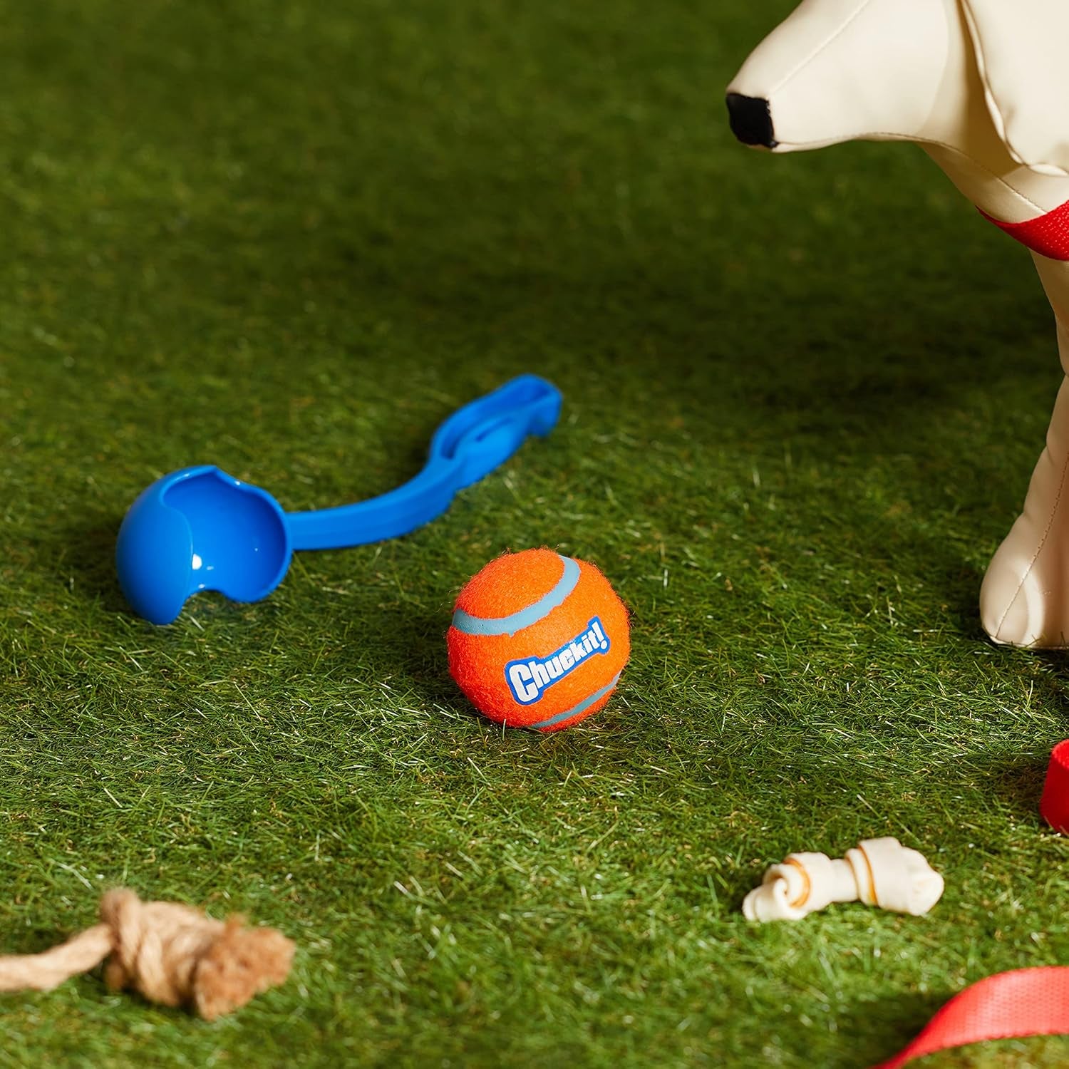 Dog Ball Launcher 12M Sport with 12" Handle Length for Medium 2.5" Dog Balls for Dogs 20-60 Lb, Plastic Pet Fetch Ball Thrower, Perfect for Kids, Made in USA, Blue