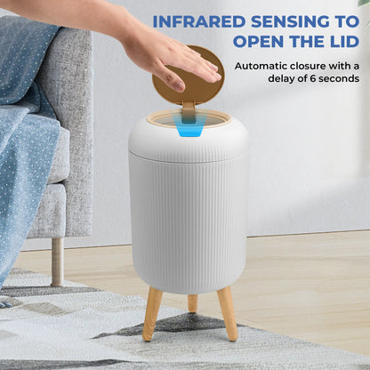 Pukomc Smart Induction Waterproof Trash Can for Bathroom, Bedroom, Office Nordic Style, Household Items Saving Space Motion Sensor Multifunctional Home Goods Environmentally Friendly Automatic Summerwins,Dorm Essentials,Home Essentials Homeessentials