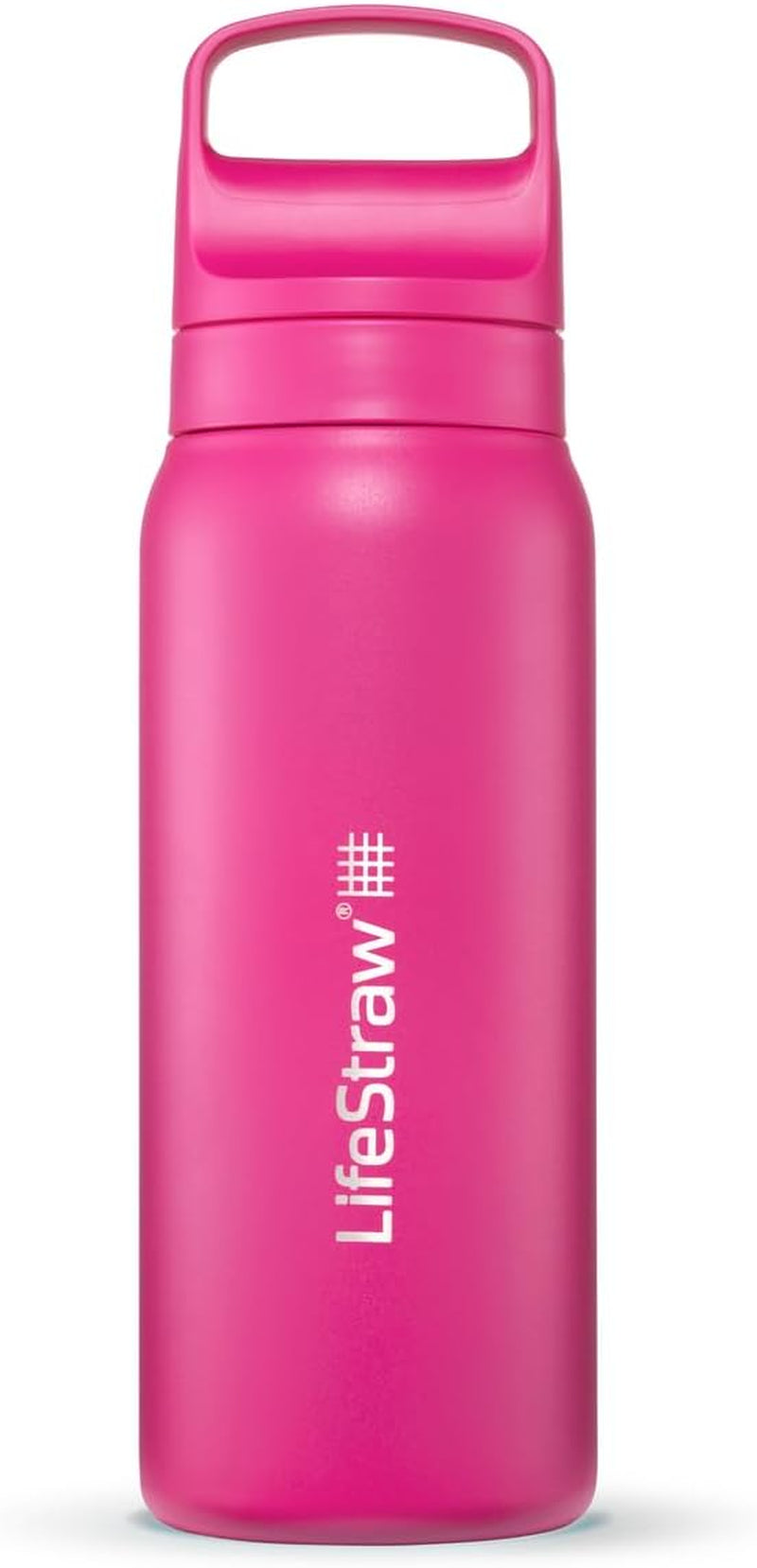 Go Series — Insulated Stainless Steel Water Filter Bottle for Travel and Everyday Use Removes Bacteria, Parasites and Microplastics, Improves Taste, 24 Oz, Orchid Pink