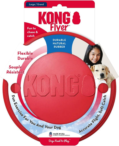 Flyer - Durable Dog Toy for Outdoor Playtime - Natural Rubber Flying Disc, Dog Toy for Fetch - Safer Disc for Healthy Activity - for Medium/Large Dogs