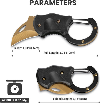 Small Pocket Knife for Men, Edc Knives Tool | Cool Folding Knife Box Cutter with 1.34Inch Sharp Blade, Great Gift for Men (Gold)